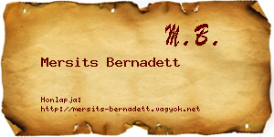 Mersits Bernadett névjegykártya