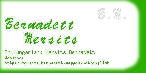 bernadett mersits business card